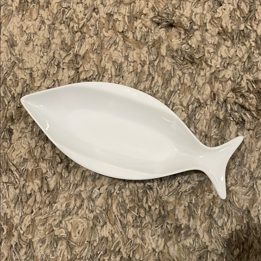 White Fish-Shaped Dish